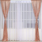2ft x 8ft Rose Gold Sequin Backdrop Curtains Photography 2 Panels for Party Decoration, Rose Gold
