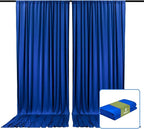2 Panels Blue Backdrop Curtain, 10 x 7 Feet Background Curtains for Parties, Weddings, Baby Showers, Bachelorette Halloween, Christmas Birthday Party Photoshoot Backdrop Curtains Decorations