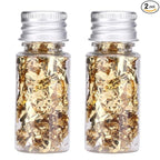 Lwuey Decorating Flakes, Gold Leaf Cake Decoration Flake Goldlen Toppers Gilding Foil Decor Imitation Metallic Decorative Drink Cooking Chocolates Cakes Drinks Dessert Cupcake Makeup 2PCS