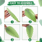 Easy Joy Paper Leaves Decorations for Wall Paper Fans Classroom Decoration Leaves Backdrop Decor Wall Decor,Set of 9