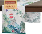 Maison d' Hermine Table Runner 100% Cotton Double Layer Table Runners 108 inches Long Decorative for Kitchen Dining Party Baby Shower Wedding Bridal Shower Spring Summer (Tropiques, 14.50" x 108")