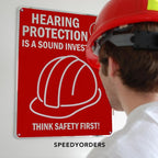 SPEEDYOOKS Custom Outdoor Metal Sign, Personalized Aluminum, Customized Safety, Business, Waterproof - White Aluminum (Red & White, 36x24 In)