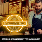 Custom Bar Neon Sign for Wall Decor, Personalized Cocktail Beer LED Light Up Signs for Home Bar, Customized Neon Lights Signs for Men Dad Gifts, Man Cave Pub Tavern Bistro Lounge Business Decor