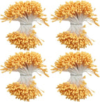 HAHIYO 700Pcs 2mm Orange-Yellow Matte Double Head Flower Stamen Pistil for Flower Making Scrapbook Decoration - Handmade Artificial Flowers Pistil Matt-Like Floral Stamens Flowers Pollen Stamen