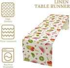 Summer Popsicles Table Runner, Colorful Watercolor Ice Cream Loves Heart Seasonal Dinner Runner for Party Holiday Home Kitchen Dining Table Decor 13"x36"