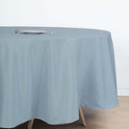 Efavormart Round Tablecloth, 108 Inch Stain & Wrinkle Resistant Washable Table Cloth, Decorative Polyester Fabric Table Cover for Banquet, Wedding, Dining- Dusty Blue