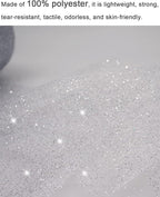 Glitter Tulle Fabric Rolls, 6 Inch 50 Yards (150ft) Sparkling Spool Ribbon Sequin Netting for Tutu Skirt Gift Wrapping Wedding Party Decoration (Silver)
