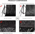 SquarePie Sequin Backdrop Less See Through Thick Background for Party Halloween Glitter Curtain 20FT x 10FT Black