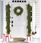 N&T NIETING 2 PCS Christmas Norfolk Pine Garland, Real Touch Pine Garlands Faux Greenery Garland Winter Christmas Garland for Table Mantle Fireplace Holiday Indoor Outdoor Xmas Decorations (6 FT)
