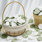Real White Rose Petals & Natural Eucalyptus Leaves 2.12oz, Freeze Dried Flower Petals Confetti for Wedding Flower Girl, Aisle Table Centerpieces Garden Cake Bridal Shower Decor