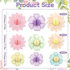 SUNBEAUTY 9 PCS Pastel Rainbow Party Decorations 10 Inch Giant Paper Flowers 3D Honeycomb for Party Pastel Hanging Flower Decorations for Girls Wall Birthday Wedding Backdrop Bridal Shower Classroom