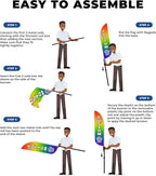 Custom Feather Flag(11.5Feetx2.5Feet) By Dreamcontroller For Business Outside With Optional Add-On Pole(15Feet) and Groundspike | Swooper Flag Banner | Made In Usa | Hd Print
