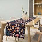 Mushroom Table Runner,Retro Forest Plant Table Cloth Farmhouse Kitchen Dining Table Decoration for Home Party Decor 13x60 Inch