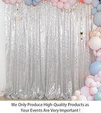 ShinyBeauty Sequin Curtain-Backdrop-5FTx10FT-Silver-Sequin Fabric Photo Booth Backdrop
