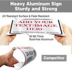 Custom Signs Outdoor Metal Sign - 12 x 8 Personalized Aluminum Rust-Proof Entrance Signs, Garden Hazard Intersection Parking Decorative (Black Text Box)