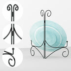 10 Inch Display Plate Stand with Folding Design, Metal Plate Holder for Tables, Picture Easel for Home Decoration, Photo Frame Stand, Black, 2-Pack