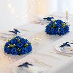 BLOSMON Royal Blue Flowers for Decoration: 10 Pcs Fake Roses Kissing Balls for Wedding Table Centerpieces - Artificial Floral Arrangements Home Baby Shower Birthday Party DIY Decor
