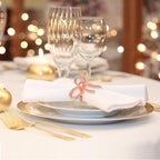Pack of 12 Napkin Rings Alloy Hollow Out Flower Napkin Holder Dinning Table Napkin Ring for Dinner Parties Wedding Banquet Table Setting Family Gatherings Table Decor（Rose Gold，12）