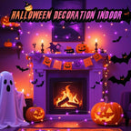 ZGWJ 24 Pack Halloween Fairy Lights Battery Operated, 7ft 20 Mini LED Halloween Fairy String Lights Silver Wire 3 Modes Waterproof for DIY, Parties, Bedroom Decorations Orange& Purple