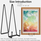 IBosins 5 Pack 12 Inch Plate Holder Display Stands, Large Metal Black Frame Stand for Picture, Book, Photo Easel, Creation, Collectibles