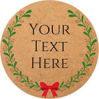 100-1000pcs Custom Stickers Merry Christmas Stickers Personalized Labels Adhesive Xmas Decorative Envelope Seals Stickers for Cards Gift Boxes (Round Kraft -6)
