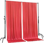 AK TRADING CO. 10 feet x 8 feet IFR Polyester Backdrop Drapes Curtains Panels with Rod Pockets - Wedding Ceremony Party Home Window Decorations - Coral