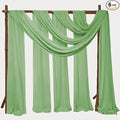 6 Panels Sage Green Wedding Arch Drapery 28" x 20Ft Wedding Arch Draping Fabric Chiffon Fabric Drape Backdrop Curtain for Weddings Party Swag Ceremony Birthday Arbor Drapery Reception Ceiling Décor