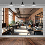 8X6ft Office Video Photo Backdrop Photography Background for Recording Conference, Zoom Home Podcast Backdrops Photo Booth Prop Decorations Wall Decor Tablecloth