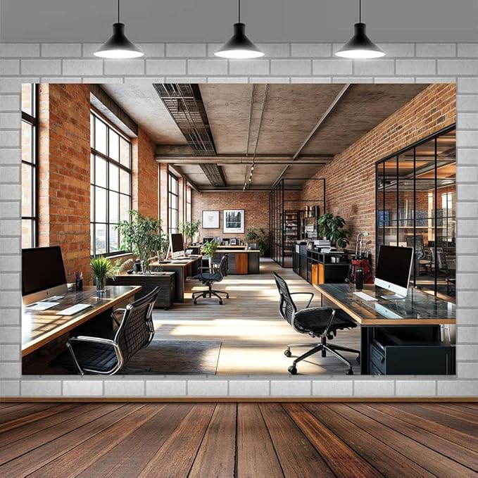 6X4ft Office Video Photo Backdrop Photography Background for Recording Conference, Zoom Home Podcast Backdrops Photo Booth Prop Decorations Wall Decor Tablecloth