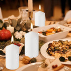 20-Pack 2 x 4 Long Burning Unscented White Tall Pillar Candles - Perfect for Home, Weddings and Special Events.