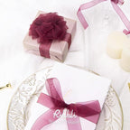 Ribbli Wine Organza Ribbon,1 Inches x Continuous 50 Yard,Wine Red Sheer Ribbon for Gift Wrapping,Cookie Wrapping,Wedding Decoration,All Crafting and Sewing