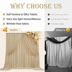 20ftx10ft Beige Backdrop Curtains for Party Background, Wrinkle Free Beige Photo Curtains Backdrop Drapes 4 Panels Back Drop Cloth for Wedding Birthday Photography Baby Shower Decor