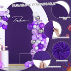 SoarDream 7.2FT Wedding Arch Cover Purple Spandex Fitted Wedding Arch Stand Covers Fitted for Round Top Chiara Arch Cover Stretchy Backdrop for Birthday Birthday Party Balloon Decor