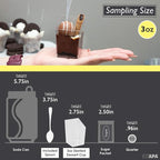 Ilyapa 3oz Plastic Dessert Cups - 100 Pack Mini Dessert Cups with Spoons - Small Clear Reusable for Cheesecake Shooters, Chocolate Mousse, Parfait - Party and Catering Supplies - Slanted