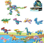 Crystal Dinosaur Party Favors for Kids,12 in 1 Mini Dinosaur Building Blocks Toy Animals Building Sets,Dino Party Goodie Bags Fillers,Classroom Prizes Christmas Birthday Gift for Student,Kid Age 6-12