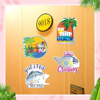 Hoteam 4 Pcs Girls Trip Cruise Door Decorations Magnetic Large Girls Cruise Ship Door Magnets Funny Waterproof Nautical Magnets for Carnival Cabin Stateroom Fridge Car