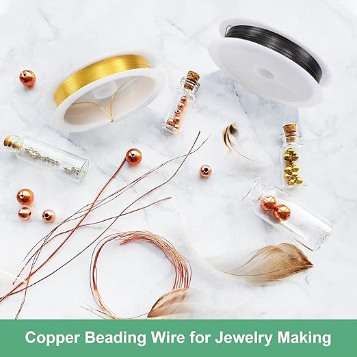 0.5 mm/24 Gauge Copper Wire for Jewelry Making, 20.3FT Copper Beading Craft Wire for Jewelry/Weaving/DIY Crafting/Planting, Color-Retaining [6.2M, Copper Tone]