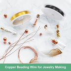 0.6 mm/22 Gauge Copper Wire for Jewelry Making, 13.1FT Copper Beading Craft Wire for Jewelry/Weaving/DIY Crafting/Planting, Color-Retaining [4M, KC-Gold]