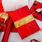 Garbendy Red Wrapping Paper - Solid Color Metallic Sparkle Paper Perfect for Birthday, Wedding, Baby Shower, Party - 17 Inch X 33 Feet