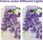24 Pcs of Wisteria Hanging Flowers, 3.75 Feet Fake Wisteria Flower Strings, Artificial Wisteria Flowers Hanging Garland for Backdrop, Wedding, Ceremony,Garden and Home Wall Decoration (Light Purple)