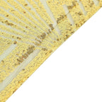 Efavormart 90"X132" Gold Sparkly Sequin Geometric Tulle Rectangular Tablecloth