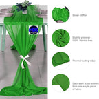 MDS Halloween Chiffon Table Runner - 12 Pack, 29 x 170 Inches, 14ft Each - Sheer Spooky Table Runners for Haunted House Parties, Trick-or-Treat Tables, Witchy Décor, Wedding & Events - Green