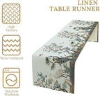 Peacock Table Runner,Retro Chinese Peonies Flowers Peacock Table Runner for Home Kitchen Dining Party Indoor Outdoor Decoration 13x120 Inch