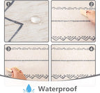 MYSKY HOME Boho Rectangle Tablecloth 60x84 Inches Linen Fabric Oblong Table Cover Farmhouse Decoration Waterproof Classic Bohemian Tablecloth for 4 Feet Table, Indoor and Outdoor Use, Grey Tablecloth