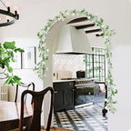 2 Pack White Flower Garland Artificial Daisy Silk Wildflower Hanging Flowers Fake Floral Vines Garland for Table Decoration Backdrop Wall Home Party Wedding Indoor Outdoor DIY Cemetery Decor
