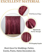 ShiDianYi 6x8FT Sequin Photo Backdrop Sparkle Fabric Window Curtains- Burgundy Glitter Backdrop for Wedding Birthday Christmas Party Decor, Bridal Shower
