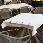 uxcell 8 Pack Tablecloth Clips, Stainless Steel Table Cloth Cover Clamps, 2.87" x 2.36" Windproof Holder Clips for Home Party Picnic Wedding Camping Dining Tables, Silver