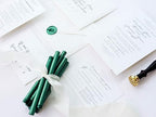UNIQOOO Mailable Glue Gun Sealing Wax Sticks for Wax Seal Stamp - Metallic Botanical Green, Great for Birthday Cards, Wedding Invitations, Envelope, Snail Mail, Wine Package, Xmas Gift Idea, Pack of 8