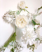 Peony Garland, Rose Flower Vine, Arch Flowers, 6' Length, Floral Garland for Decor Home Table Runner Mantle Decoration (Ivory Peony Garland)