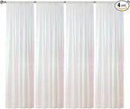 Sugargirl White Iridescent Sequin Backdrop Curtain 4 Panels 2FTx8FT Glitter White Iridescent Background Drapes Sparkle Photography Backdrop for Party Wedding Birthday Wall Decoration